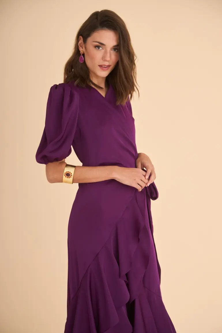 Vestidos de invitada para bodas en verano, vestido elegante de Coosy en tono berenjena