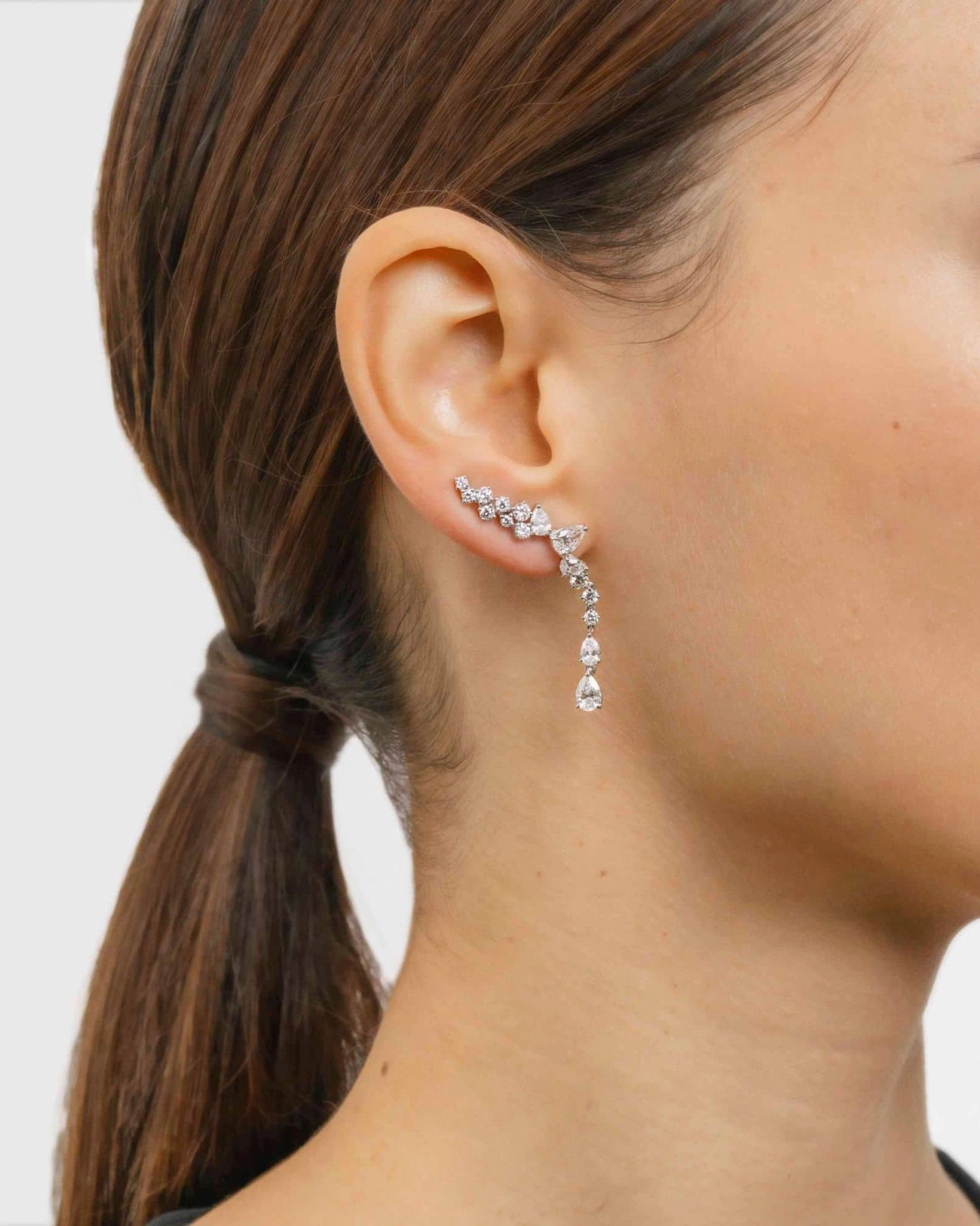Pendientes de boda RABAT Diamonds en oro blanco con 3,9 quilates de diamantes